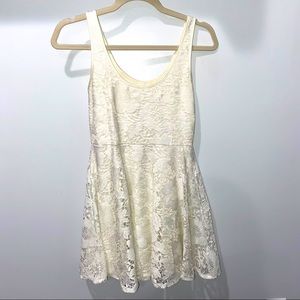 Aeropostale White Short Lace Sleeveless Dr…